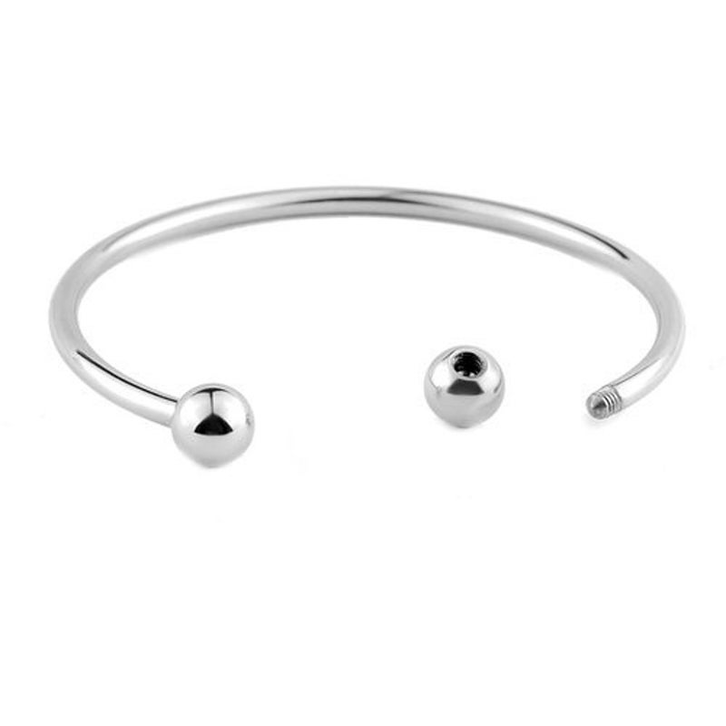 RUBYCA 20pcs White Silver Plated Bangle Bracelet Screw End Ball Cuff Charm Beads DIY Jewelry - Image 1